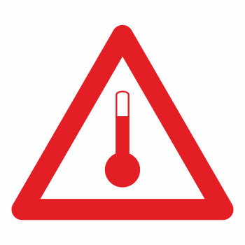 Наклейка «Перевозка при повышенной температуре»